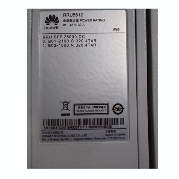 Original Huawei RRU5512 02313CHS WD5MRRU55120 For Multi-mode 1800MHz~2100MHz 4T4R*2 4*80W