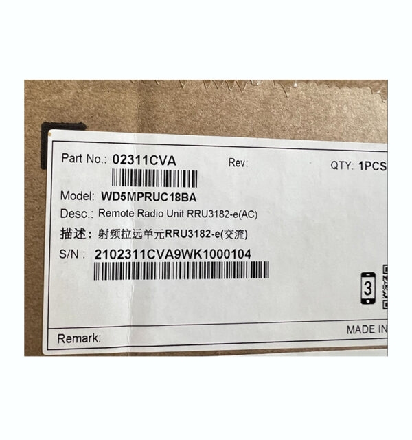 HUAWEI RRU3182-e(AC) 02311CVA WD5MPRUC18BA Remote Radio Unit For Base Station  New and Used