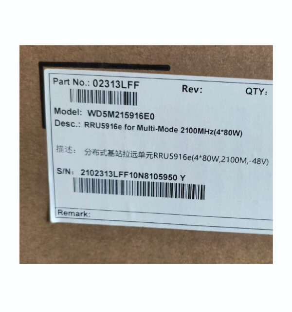 HUAWEI RRU5916e Remote Radio Unit 2100MHZ (4 * 80W）02313LFF WD5M215916E0 New And Used In Stock